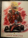 Lewis Hamilton First Win with Ferrari commemorative print.
