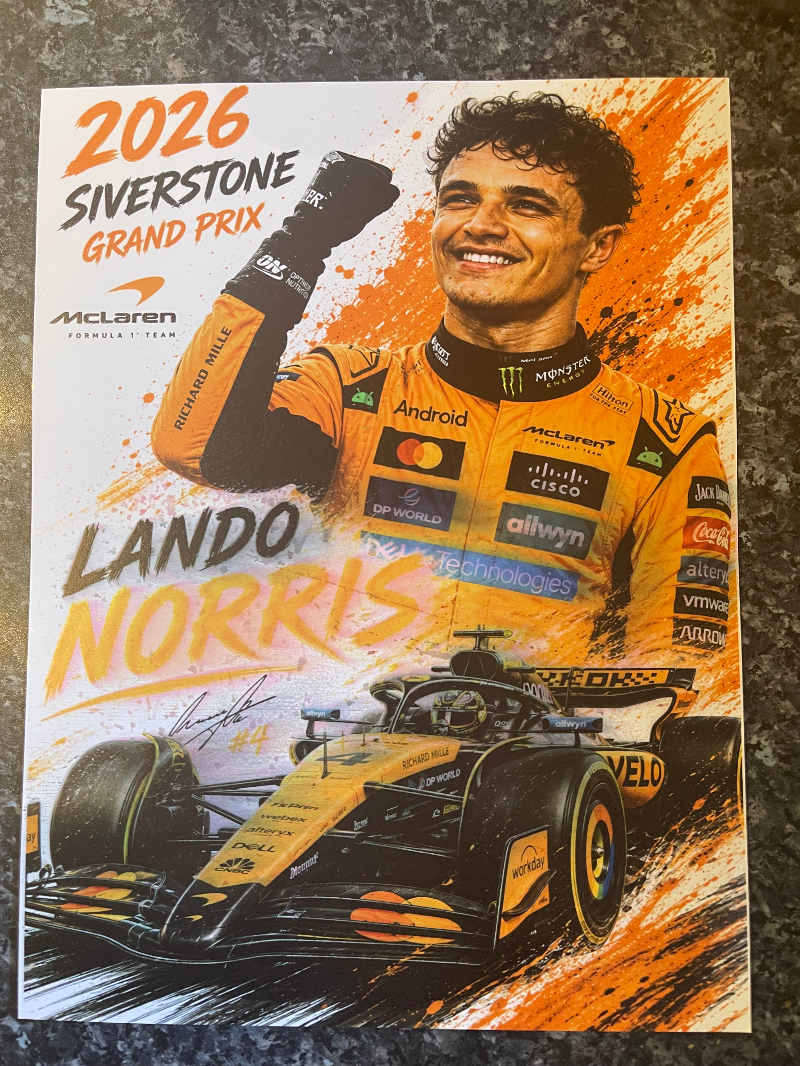Lando Norris commemorative print.